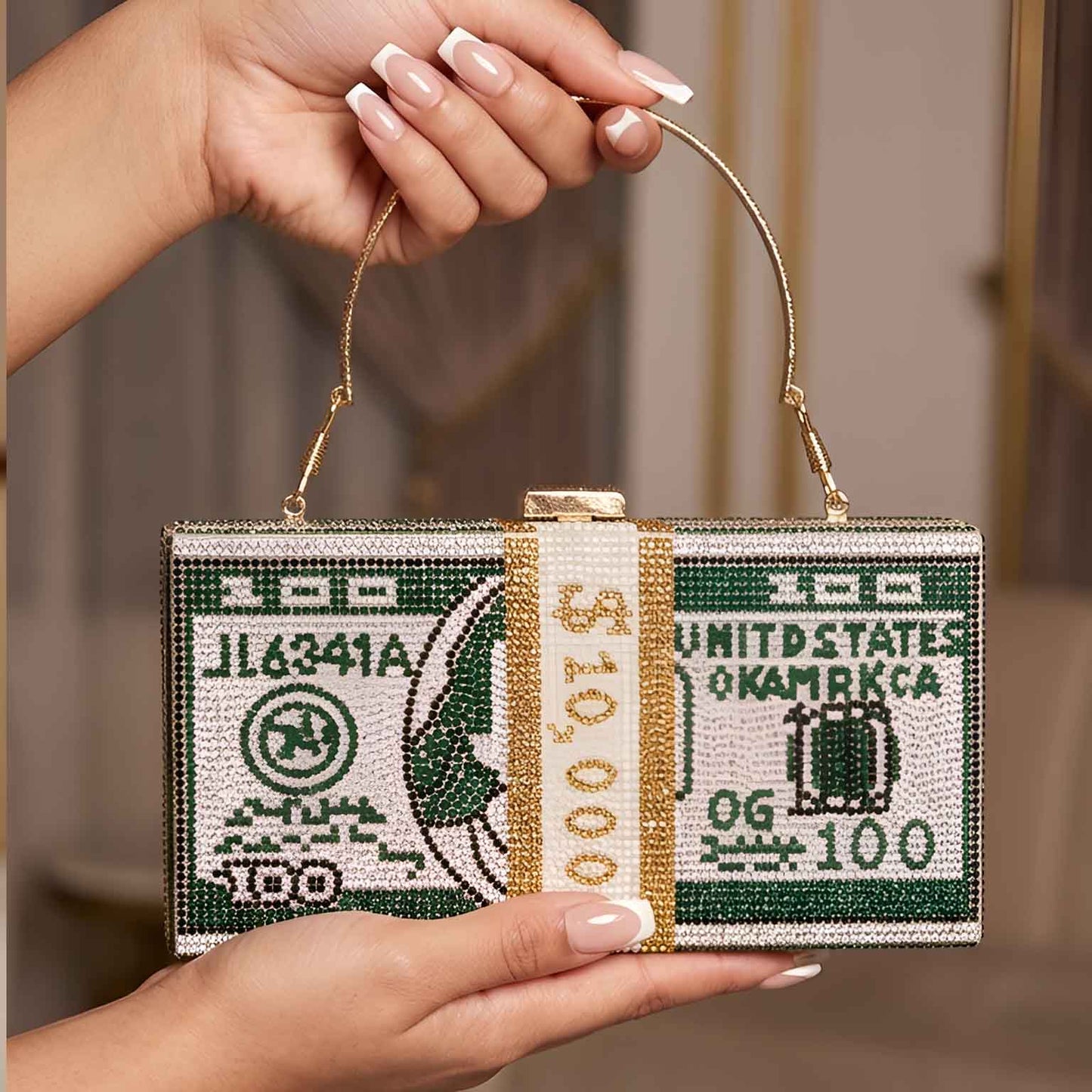 Crystal Dollar Clutch