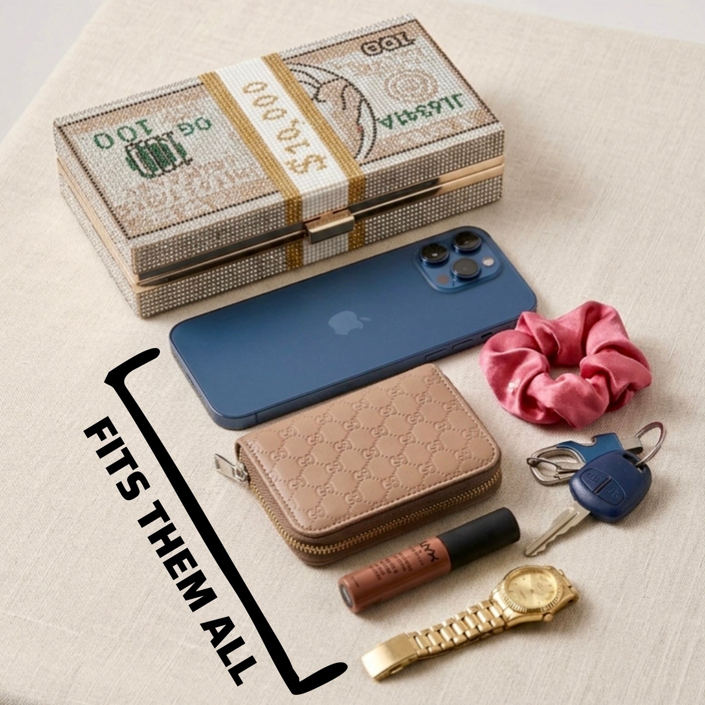 Crystal Dollar Clutch