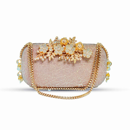 Rose Royale Fancy Clutch - With chain